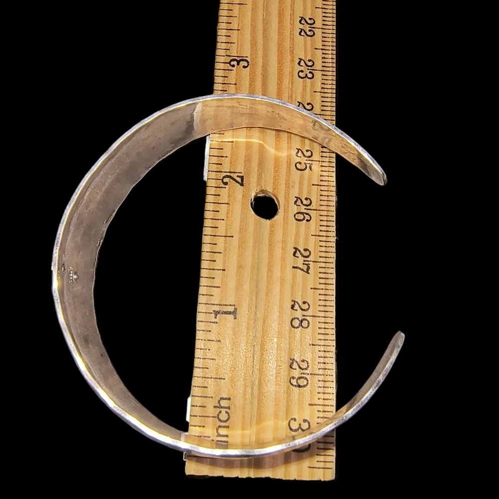 Hammered Sterling Cuff Bracelet – Caduceus Symbol